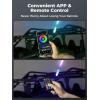 imageKEMIMOTO 2pc 4ft Bluetooth LED Whip Lights for UTV Turning Signal Function Compatible with Polaris RZR CanAm Maverick X3 App ampamp RF Remote Control LED Light Whip for SXS ATV Buggy Boat Offroad2 ft