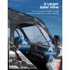 imageKEMIMOTO Soft Upper Doors YKK Zippers Compatible with Polaris RZR XP 1000  XP Turbo 20142023 UTV Cab Enclosures Fit with Side Mirrors and Windshields 3Pane Window Waterproof  2 Seater
