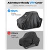 imageKEMIMOTO UTV Cover 2 Seater AllWeather Protection Compatible with Polaris Ranger XP 1000 MulePioneerWolverineCFMOTO UForce Ranger Cover 23 Seater PU Oxford Cloth Windproof Medium SizeSmall