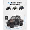imageKEMIMOTO UTV Cover 2 Seater AllWeather Protection Compatible with Polaris Ranger XP 1000 MulePioneerWolverineCFMOTO UForce Ranger Cover 23 Seater PU Oxford Cloth Windproof Medium SizeSmall