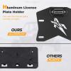 imageKEMIMOTO UTV License Plate Holder with Light Universal Aluminum UTV License Plate Kit Compatible with CanAm Maverick X3 Polaris RZR Ranger Defender Cfmoto Zforce Uforce Golf Cart RV Truck Trailer