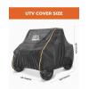 imageKemimoto UTV Cover AllWeather Protection UTV Cover Two Seater Compatible with Can Am Defender Polaris Ranger General Commander Rhino Pioneer Kawasaki Mule Teryx 23 Seaters 130quot x 73quot x 58quotSmall