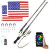 imageKEMIMOTO 2pc 4ft Bluetooth LED Whip Lights for UTV Turning Signal Function Compatible with Polaris RZR CanAm Maverick X3 App ampamp RF Remote Control LED Light Whip for SXS ATV Buggy Boat Offroad2 ft