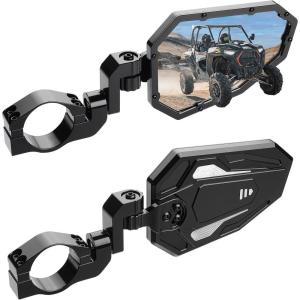 imageKEMIMOTO Billet Aluminum UTV Side View Mirrors Fits175quot2quot Roll Bar with Windshield Compatible with Polaris RZR Turbo XP1000 Can Am Talon Kawasaki Durable Break Away Replaceable Side MirrorsBlack