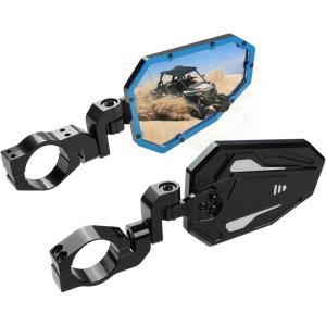 imageKEMIMOTO Billet Aluminum UTV Side View Mirrors Fits175quot2quot Roll Bar with Windshield Compatible with Polaris RZR Turbo XP1000 Can Am Talon Kawasaki Durable Break Away Replaceable Side MirrorsBlue