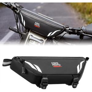 imageKEMIMOTO Motorcycle Handlebar Bag Universal Waterproof Front Storage Bag Bicycle Handlebar Bag Compatible with SurRon Light Bee X and S X160 X260 Talaria Sting Segway Electric Dirt BikeWhite