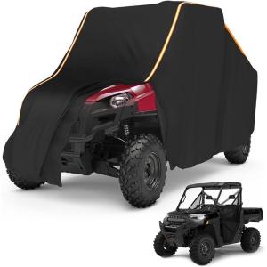imageKEMIMOTO UTV Cover 2 Seater AllWeather Protection Compatible with Polaris Ranger XP 1000 MulePioneerWolverineCFMOTO UForce Ranger Cover 23 Seater PU Oxford Cloth Windproof Medium SizeMedium