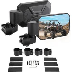 imageKEMIMOTO UTV Side Mirrors with 16quot to 2quot Roll Bar Cage Adjustable SXS Rearview Side Mirrors Compatible with Polaris RZR CanAm Maverick X3 Pioneer Talon Kawasaki Teryx Gator CFMOTO