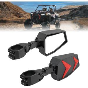 imageKEMIMOTO UTV Side View Mirrors Fits 1752quot Roll Bar Compatible with Polaris RZR 800 900 1000 XP Turbo Pioneer Rhino Mule Teryx Black Orange Blue Red Inserts Adjustable Aluminum Clamp
