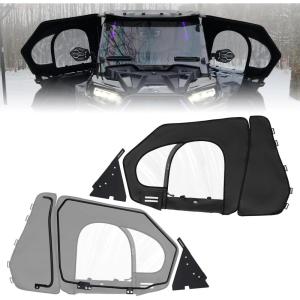 imageKEMIMOTO Upper Doors with Steel Frame Compatible with Polaris RZR XP 1000  XP Turbo 20142023 Waterproof TearResistant Embossed PVC Oxford fabric Cab Enclosure Upper window  2 Seater