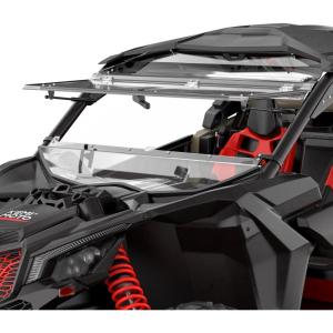 imageKEMIMOTO X3 Flip Windshield Compatible with CanAm Maverick X3 ampamp X3 Max Scratch Resistant Hard Coated 14quot Thick Polycarbonate Front Full Windshield Clear