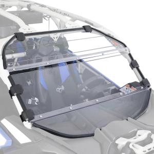 imageKEMIMOTO X3 Full Windshield Hard Coated Compatible with CanAm Maverick X3 ampamp Max XRS XDS Turbo RR 20172025 PC Heavy Duty Front Windproof Full Window ClearClear