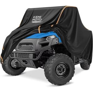 imageKemimoto UTV Cover AllWeather Protection UTV Cover Two Seater Compatible with Can Am Defender Polaris Ranger General Commander Rhino Pioneer Kawasaki Mule Teryx 23 Seaters 130quot x 73quot x 58quotSmall