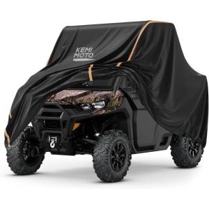 imageKemimoto UTV Cover AllWeather Protection UTV Cover Two Seater Compatible with Can Am Defender Polaris Ranger General Commander Rhino Pioneer Kawasaki Mule Teryx 23 Seaters 130quot x 73quot x 58quotMedium