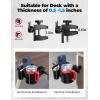 imageKEMIMOTO 2in1 Desk Cup Holder Caddy Organizer for Office Table Lawn Chair Golf Cart Pontoon Boat Suitable for Most 1840 oz Bottles Black
