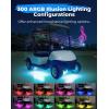 imageKEMIMOTO 4PCS Golf Cart Underglow LED Strip Lights Kit 12V Compatible with EZGO Drive2 ICON and Kandi IP67 Waterproof RF and APP Control 300 ARGB Modes with MusicSync