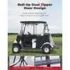 imageKEMIMOTO 600D Golf Cart Enclosure 2 Passenger Up to 54 Fadesafe Golf Cart Rain Cover Waterproof RollUp Dual Zipper Door Design Compatible with Club Car PrecedentTempoOnward EZGO Black
