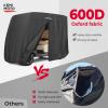imageKEMIMOTO 600D Waterproof Golf Cart Cover Universal Heavy Duty Large 4Seater Golf Cart Rain Cover with Storage Bag Compatible with EZGO Club Car 2224 Passenger Black