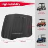 imageKEMIMOTO 600D Waterproof Golf Cart Cover Universal Heavy Duty Large 4Seater Golf Cart Rain Cover with Storage Bag Compatible with EZGO Club Car 2224 Passenger Black