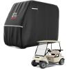 imageKEMIMOTO 600D Waterproof Golf Cart Cover Universal Heavy Duty Large 6Seater Golf Cart Rain Cover with Storage Bag Compatible with EZGO Club Car 642 Passenger BlackBlack