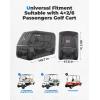imageKEMIMOTO 600D Waterproof Golf Cart Cover Universal Heavy Duty Large 6Seater Golf Cart Rain Cover with Storage Bag Compatible with EZGO Club Car 642 Passenger BlackBlack