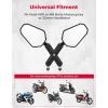 imageKEMIMOTO Adventure Motorcycle Mirrors M8 M10 Bolt Handlebar Mount Adjustment Universal Rearview Mirrors Convex Foldable 360 Degrees Compatible with ATV Scooter Dirt Bike