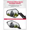 imageKEMIMOTO Adventure Motorcycle Mirrors M8 M10 Bolt Handlebar Mount Adjustment Universal Rearview Mirrors Convex Foldable 360 Degrees Compatible with ATV Scooter Dirt Bike