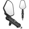imageKEMIMOTO Adventure Motorcycle Mirrors M8 M10 Bolt Handlebar Mount Adjustment Universal Rearview Mirrors Convex Foldable 360 Degrees Compatible with ATV Scooter Dirt Bike