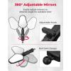 imageKEMIMOTO Adventure Motorcycle Mirrors M8 M10 Bolt Handlebar Mount Adjustment Universal Rearview Mirrors Convex Foldable 360 Degrees Compatible with ATV Scooter Dirt Bike