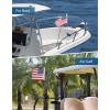 imageKEMIMOTO American Flag Pole Kit 360 Adjustable 12x18 Pontoon Flag US Flag Holder for 08135 RoundSquare Rails 25ft Pole for Boat ampamp Golf Cart Pontoon Accessories