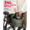 imageKEMIMOTO Bike Bag Panniers with Rain Cover 34L Waterproof Bicycle Saddle Bag for Rear Rack Mountain Biking Bags Storage Ebike Accessories for Commuter Grocery Shopping Travel Carrier BlackGreen