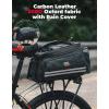 imageKEMIMOTO Bike Rear Rack Bag Bicycle Trunk Bag Expandable 1020L Capacity Water Resistant Multifunctional Bicycle Pannier with Rain Cover Bike Saddle Bag for Rear Rack Shopping Commuter Cycling TripCarbon Leather Pvc With Rain Cover
