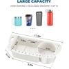 imageKEMIMOTO Boat Seat Cup Holder for Marine B100 B200 ABS Plastic Boat Caddy Organizer with Drainage ampamp Reserved Installation Holes Boat Cabin Storage Fishing Accessories CaddyWhite2