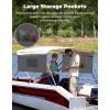imageKEMIMOTO Detachable Mesh Sidewalls Universal for 3 Bow Bimini Tops with Large Pockets for Fishing Gear Includes 2 StrapsBimini Tops Not Included