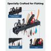 imageKEMIMOTO Fishing Tool Holder for Boat Fishing Hook Knife Pliers Holder for Boat Marine Tackle Rack Holder Fishing Bait and Lure Organizer Small Black KMB162401005BK