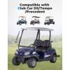 imageKEMIMOTO Foldable Golf Cart Windshield Compatible with Club Car DS Tempo Precedent  Portable Lightweight RollUp Design with Extra Tinted Half Windshield Included