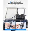 imageKEMIMOTO Foldable Golf Cart Windshield Compatible with Club Car DS Tempo Precedent Portable Lightweight PVC Golf Cart WindshieldBeige