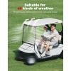 imageKEMIMOTO Foldable Golf Cart Windshield Compatible with Club Car DS Tempo Precedent Portable Lightweight PVC Golf Cart WindshieldBlack