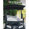 imageKEMIMOTO Foldable Golf Cart Windshield Compatible with Club Car DS Tempo Precedent Portable Lightweight PVC Golf Cart WindshieldBlack