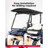 imageKEMIMOTO Foldable Golf Cart Windshield Compatible with Club Car DS Tempo Precedent Portable Lightweight PVC Golf Cart WindshieldBlack