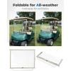 imageKEMIMOTO Foldable Golf Cart Windshield Compatible with EZGO RXV Portable Lightweight PVC Replacement Front Windshield BlackBeige