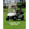 imageKEMIMOTO Foldable Golf Cart Windshield Compatible with EZGO RXV Portable Lightweight PVC Replacement Front Windshield BlackBeige
