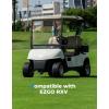 imageKEMIMOTO Foldable Golf Cart Windshield Compatible with EZGO RXV Portable Lightweight PVC Replacement Front Windshield BlackBlack