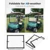 imageKEMIMOTO Foldable Golf Cart Windshield Compatible with EZGO RXV Portable Lightweight PVC Replacement Front Windshield BlackBlack