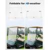 imageKEMIMOTO Foldable Golf Cart Windshield Compatible with EZGO TXT 19942013 Portable Lightweight PVC WindshieldBeige