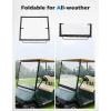 imageKEMIMOTO Foldable Golf Cart Windshield Compatible with EZGO TXT 19942013 Portable Lightweight PVC WindshieldBlack