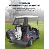imageKEMIMOTO Foldable Rear Golf Cart Rain Cover for 2 Passenger Golf Bag Cover Compatible with Club Car Tempo