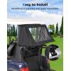 imageKEMIMOTO Foldable Rear Golf Cart Rain Cover for 2 Passenger Golf Bag Cover Compatible with Club Car Tempo