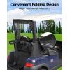 imageKEMIMOTO Foldable Rear Golf Cart Rain Cover for 2 Passenger Golf Bag Cover Compatible with Club Car Tempo