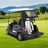 imageKEMIMOTO Foldable Rear Golf Cart Rain Cover for 2 Passenger Golf Bag Cover Compatible with Club Car Tempo